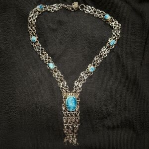Vintage Woman's Silver and Turquoise Necklace